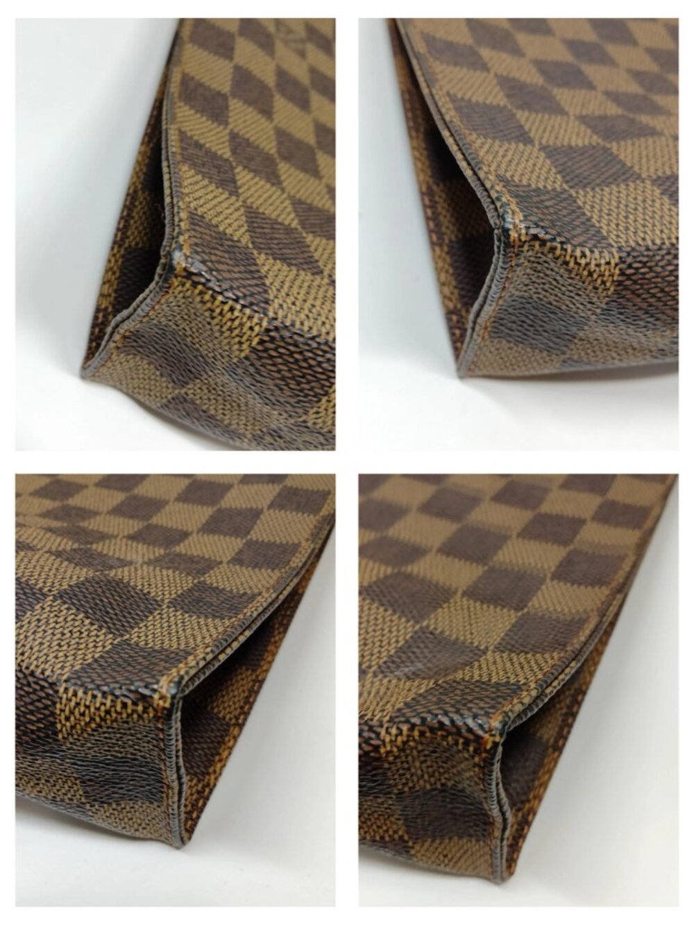 Authentic Louis Vuitton Damier Ebene Poche Toilette 26 Cosmetic Pouch Clutch Bag - Picture 9 of 15